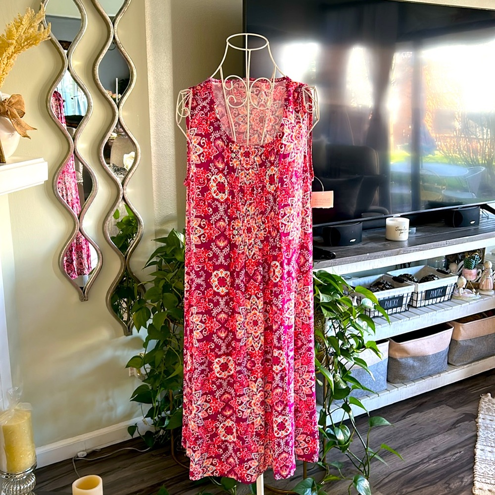 Croft & Barrow Pink Paisley Print Sundress